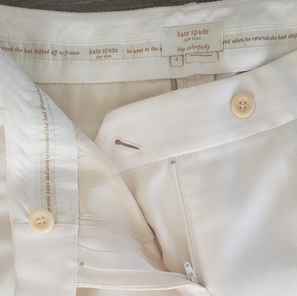 Kate Spade Ivory Capri Pants Size 4 - Picture 10 of 11